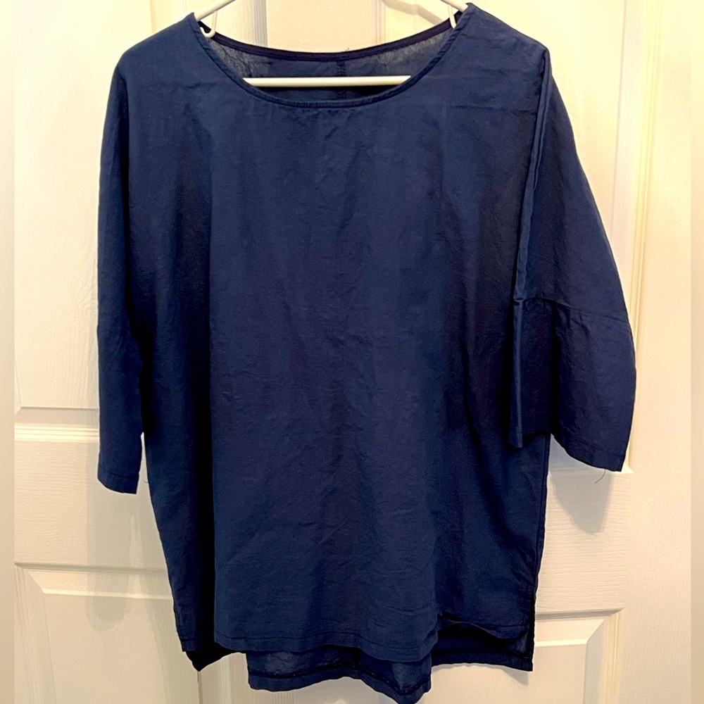 BLUE COTTON GAUZE, 3X, NWOT